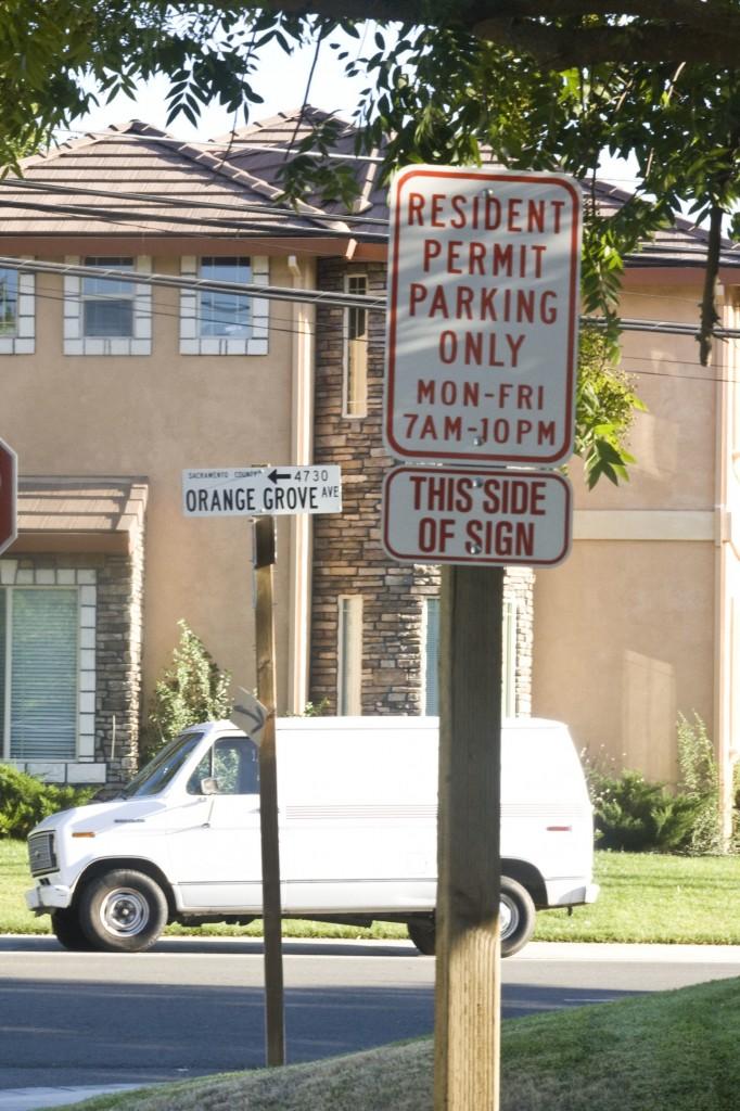 People parking on American River College Drive and connecting streets will be ticketed if they do not have a permit. (Photo by Bryce Fraser)