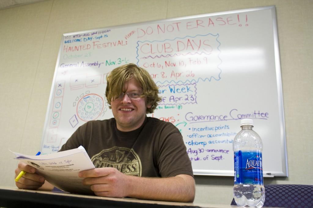 Craig Bundy at a recent student council meeting. Photo by Bryce Fraser