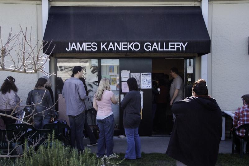 Students and faculty attend an even at the James Koneko Gallery