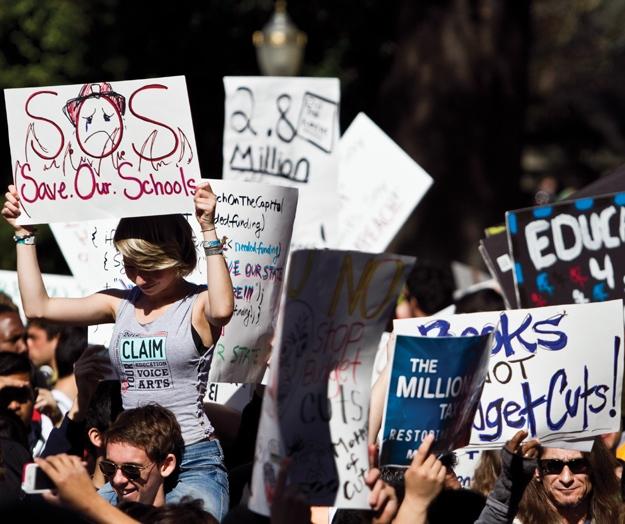 Protesters+gathered+on+the+Capitol+steps+in+Downtown+Sacramento+on+March+5th+for+the+annual+March+in+March+protest.