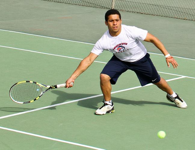 Sophomore tennis player Pscar Figueroa has come from being relatively unknown to the sport of tennis to now helping to lead the ARC mens tennis team to a 9-1 conference record. (Photo by Stephanie Lee)