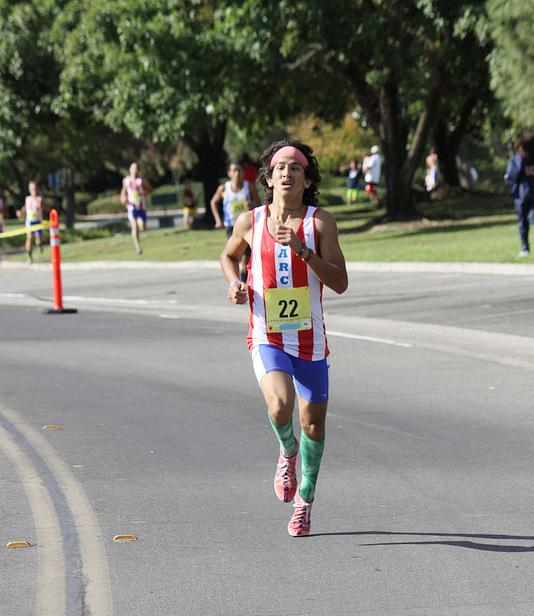 Freshman Luis Luna at Fresno Invitational. (Photo courtesy of Rick Anderson)