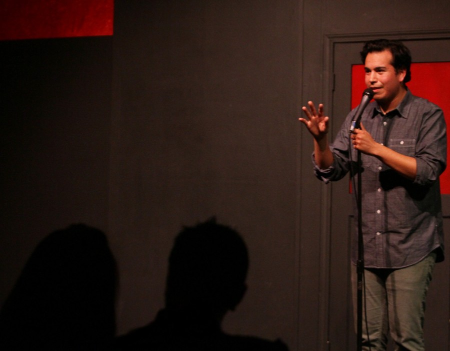 Former ARC student Alfonso Portela performs his stand-up comedy routine at the Comedy Spot in Midtown Sacramento on Feb. 14. (Photo by Daniel Romandia)