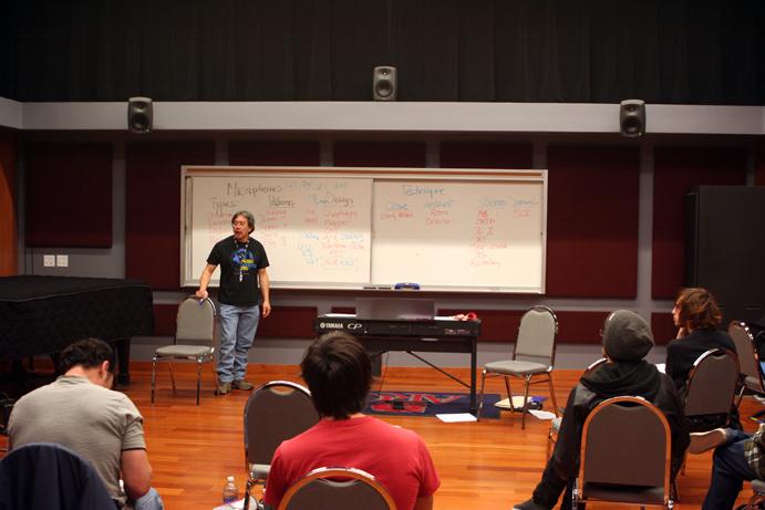 Professor Eric Chun on Mar. 7, 2013 giving a lecture that covers microphones and microphone use.