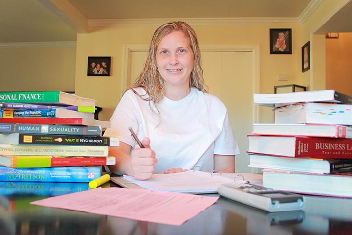 Tammy Linn, 36, is now enrolled in honors courses at American River College after learning to read only ten years ago. (Photo by Emily K. Rabasto)