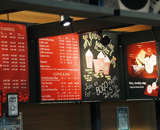 Starbucks has started its holiday campaign, which is resulting in long lines. It has drinks themed to fit the holiday season as well as coffee mugs and Christmas tree ornaments for sale. Holiday themed drinks for sale include the Caramel Brulee Latte, Peppermint Mocha, Gingerbread Latte and the Eggnog Latte. 