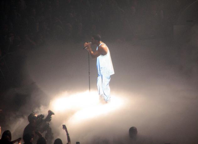 Hip-hop recording artist, Drake, performing in front of an audience of thousands at the Sleep Train Arena in Sacramento on Monday.