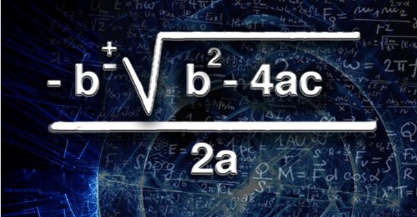 The quadratic formula, pictured, is essential in solving quadratic equations.  It is a prominent focus of study for students enrolled in Math 120. 