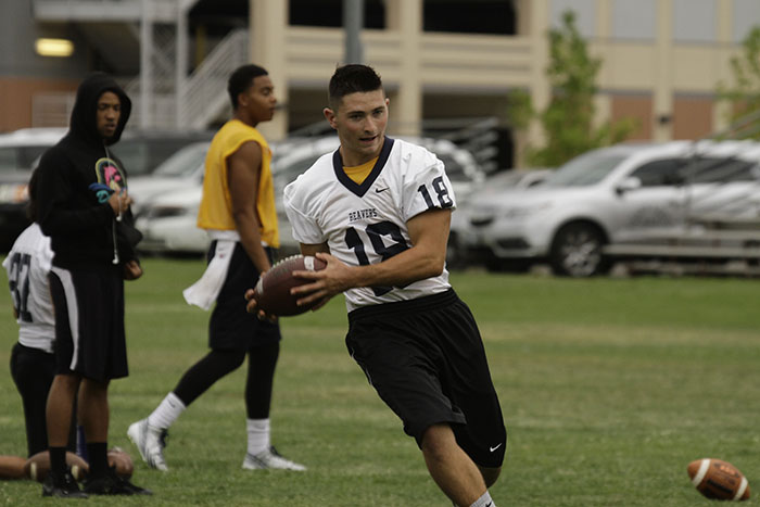 ARC wideout Will McClure puts his route running skills on display during Summer training camp. Heading into 2015, ARC will try to build on a season that ended with a 17-14 loss against the Community College of San Francisco.    