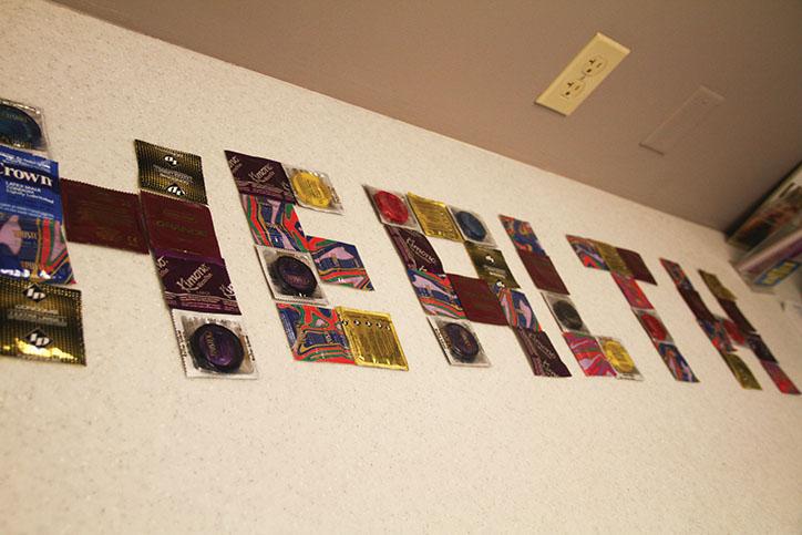 An assortment of contraceptives spell out the word Health at the Health Center on the American River College campus. Students are invited to the Health Center on Tuesdays from 10 a.m. – 3 p.m. for services provided by the Womens Health specialists (WHS). (Photo by Cheyenne Drury)