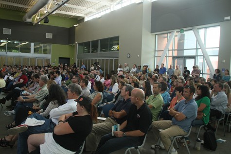 The crowd of ARC employees, which included faculty, administration and classified employees, filled the cafeteria in the student center for the Fall 2015 Convocation Friday.