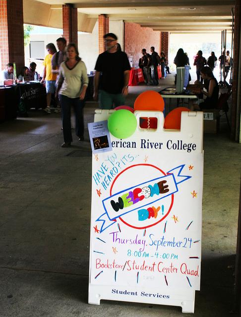 Welcome Day signs were featured in the hallways around the ARC campus. The event consisted of Club Day and Transfer Day and was hosted on Sept. 24. (Photo by: Ashley Nanfria)