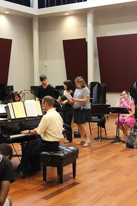 American River College students participate in an audition for advanced vocal jazz ensemble. The concert will open on Nov. 4. (Photo by Jose Garcia)  
