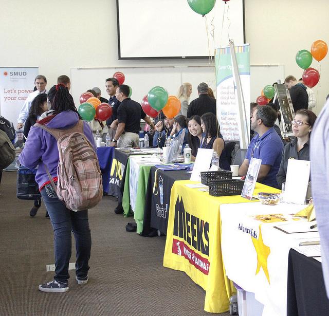 American River College hosts a carrer day for students. Employers came from all over Northern California in hopes of recurting students now and for the future on Oct. 1. (Photo by Emily Thompson)