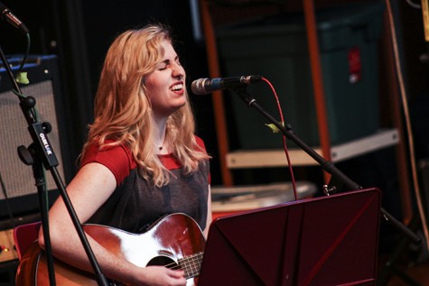 Morgan Wright performs on guitar at the American River College event Acoustic Cafe on Oct. 23, 2015. She began on her performance with a love song, and concluded it with a break up song. (Photo by Joseph Daniels)