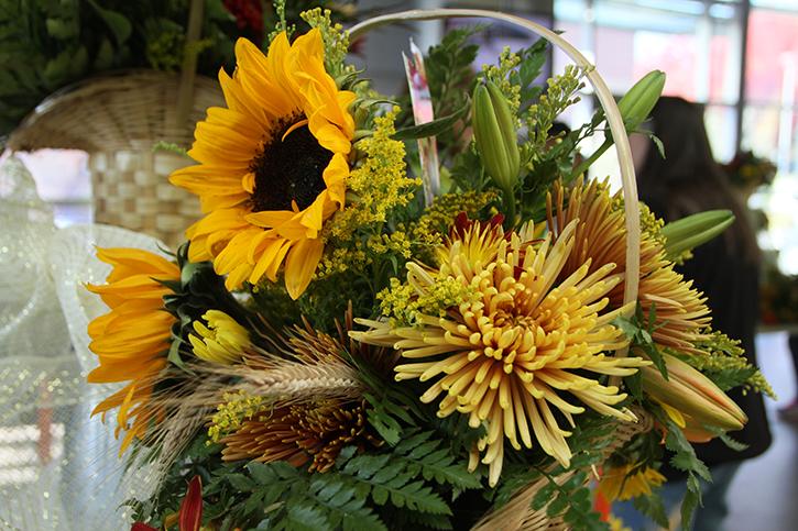 A close up of of one of several arrangements that were offered in a sale hosted by American River Colleges horticulture department on Thursday. The floral sale was Thanksgiving and fall themed. (Photo by Michael Pacheco)