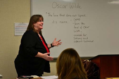Professor Susan Howe teaches her Gay, Lesbian, Bisexual andTransgender Literature class at American River College. This semester is the first time the course has been offered at ARC. (Photo by Joe Padilla)