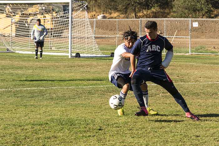 Hector Zavala playing for ARCs mens soccer team last semester. Head coach Paul Hansen remembered Zavala as a passionate player.(Photo by Joe Padilla)