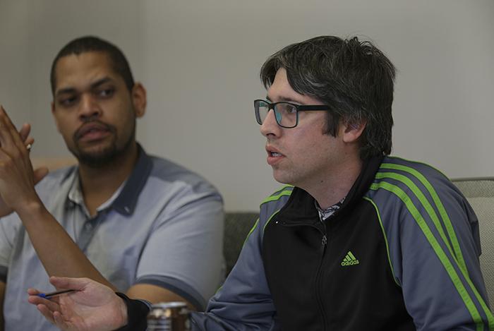 Student Senate President David Hylton II talks about potential themes for the upcoming Club Day  at Thursdays Senate meeting. Club Day will be on March 17. (Photo by Kyle Elsasser)