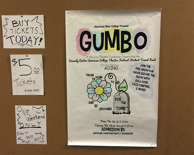 Gumbo is a variety theater production that will be hosted by the American River College theater program today and tomorrow. All proceeds will help students raise money to fund travel to a local competition.
(Photo by Sharriyona Platt) 