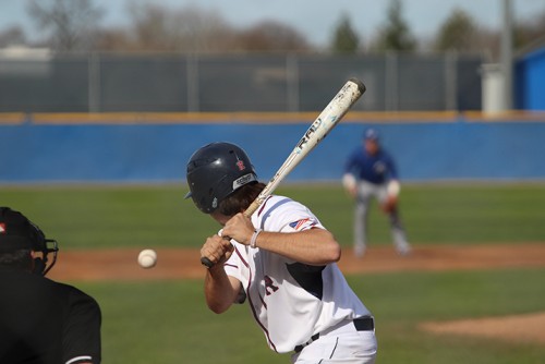 American River College SS Jared Biggs preparing to swing during a game against Solano on Tuesday. ARC lost 6-5. (Photo by Mack Ervin III)