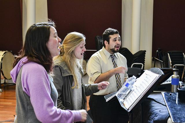 Vocal jazz ensemble students rehearse for upcoming music festival in Monterey on March 9, 2016. (Photo by Joe Padilla)
