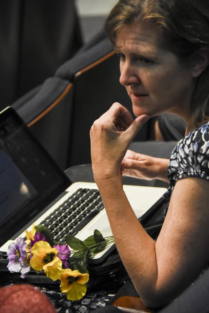 Tracy Martin Shearer at the latest rehearsal of her upcoming American River College production, the Tempest which will begin its run on April 22nd. (File Photo)