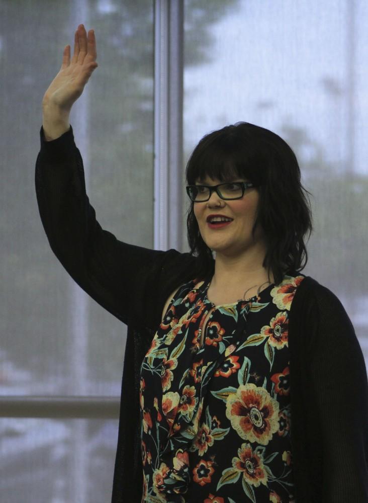 Holistic lifestyle coach Barbie Paget spoke to American River College students about how to handle major life changes in her presentation on April 27. (Photograph by Timon Barkley)