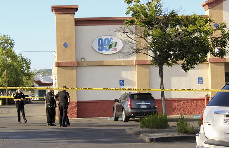 A stabbing occurred outside the 99 Cents Store on Auburn Boulevard Wednesday, leaving one victim with non life-threatening injuries. The altercation that led to the stabbing was over a bike, according to Sacramento County Sheriffs Department public information officer Tony Turnbull. (Photo by Itzin Alpizar)