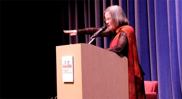 Renowned poet Carolyn Forche recites her poetry during her keynote speech at SummerWords in 2015. This years event will take place from May 26 through May 29 and the keynote speaker will be best-selling author Luis Alberto Urrea. (File photo)