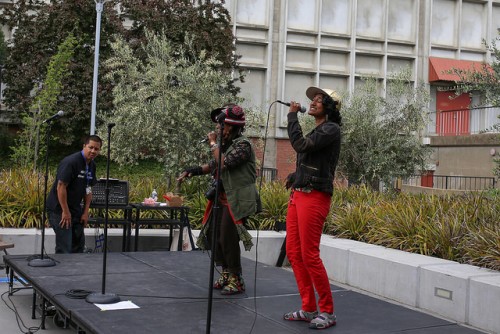 Brooklyn artist DreamWolf performs during UNITE's event called "Artivism" at American River College on April 27 2016. The event featured local activists, visual artisits and live performers. (Photo by Kyle Elsasser)