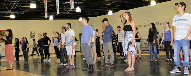 Berenis Leonard demonstrated different Hispanic dance styles to ARC students. Berenis Leonard encouraged ARC to Join in during the demonstration. (Photo by Nicole Kesler)