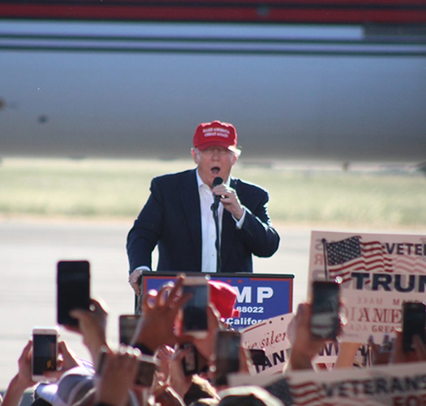 Donald Trump gives a speech to supporters at a campaign event in Sacramento, California on June 1, 2016. This was the presumptive GOP nominee’s first campaign visit to Sacramento. (Photo by Mack Ervin III)