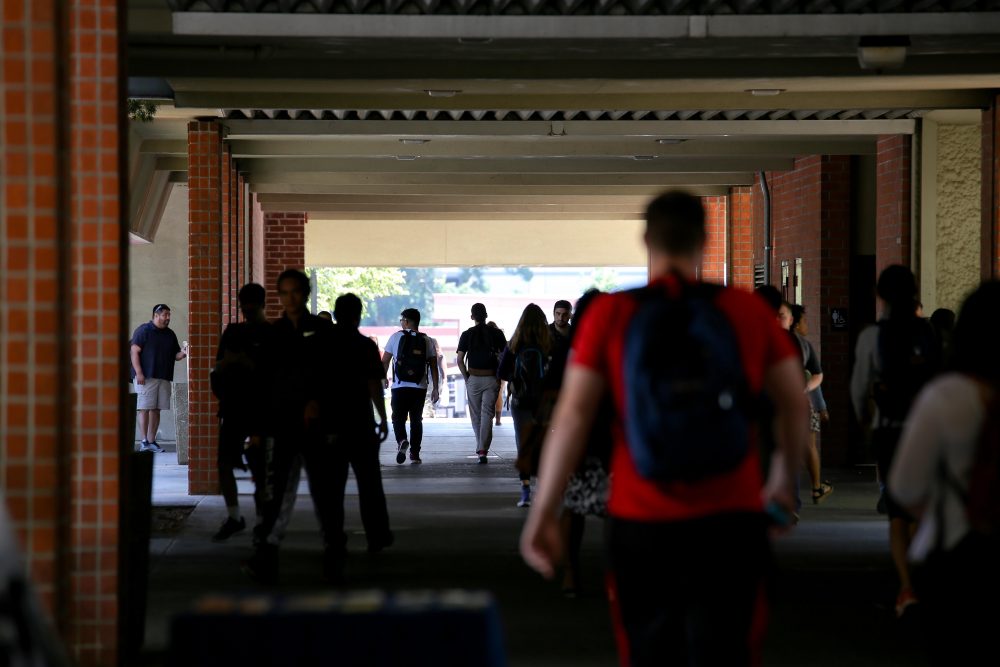 Students walk through the halls at American River College on Septemeber 6, 2016. (Photo by Kyle Elsasser)