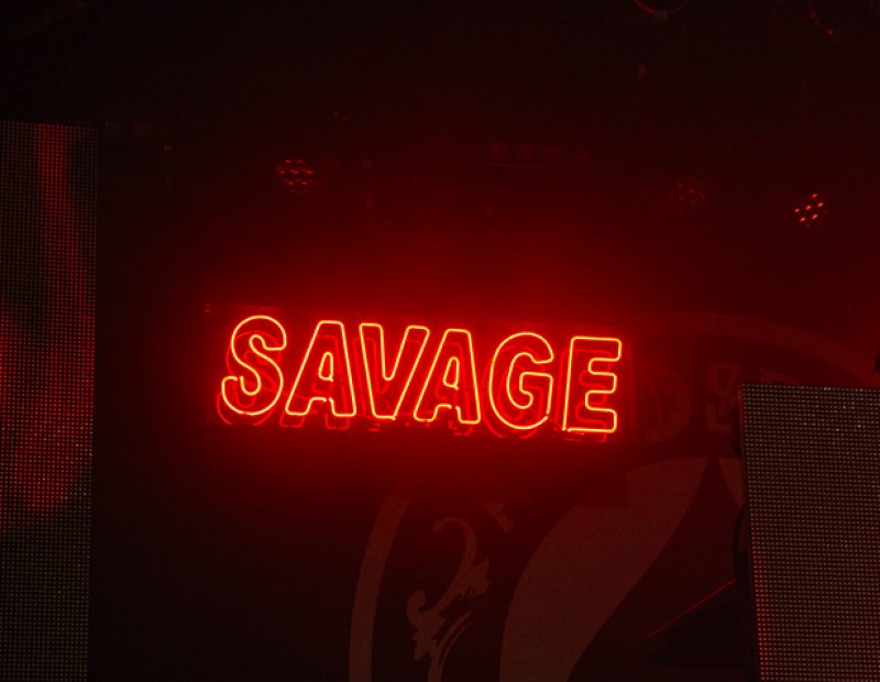 An onstage prop used by Hopsin during his “SavageVille” tour in Sacramento, California on Oct. 8 (Photo by Luis Gael Jimenez)
