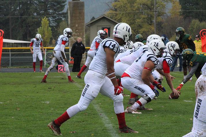 Players on the American River College football team getting ready to snap the ball against Feather River College on Oct 29, 2016. ARC won 40-0. (Photo by Mike Yun)