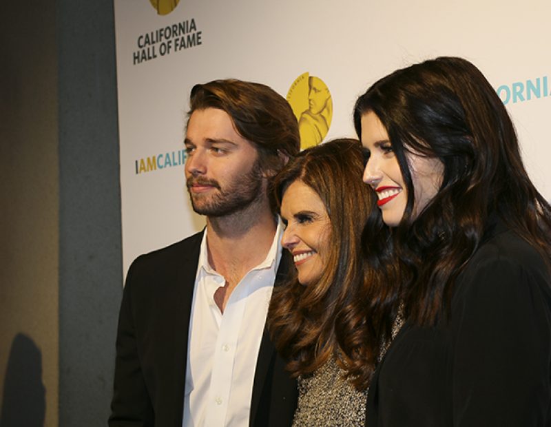 Maria Shriver poses with her children: Patrick and Katherine Schwarzenegger at the 10th annual Calfornia Hall of Fame awards in Sacramento, California. (Photo by Luis Gael Jimenez)