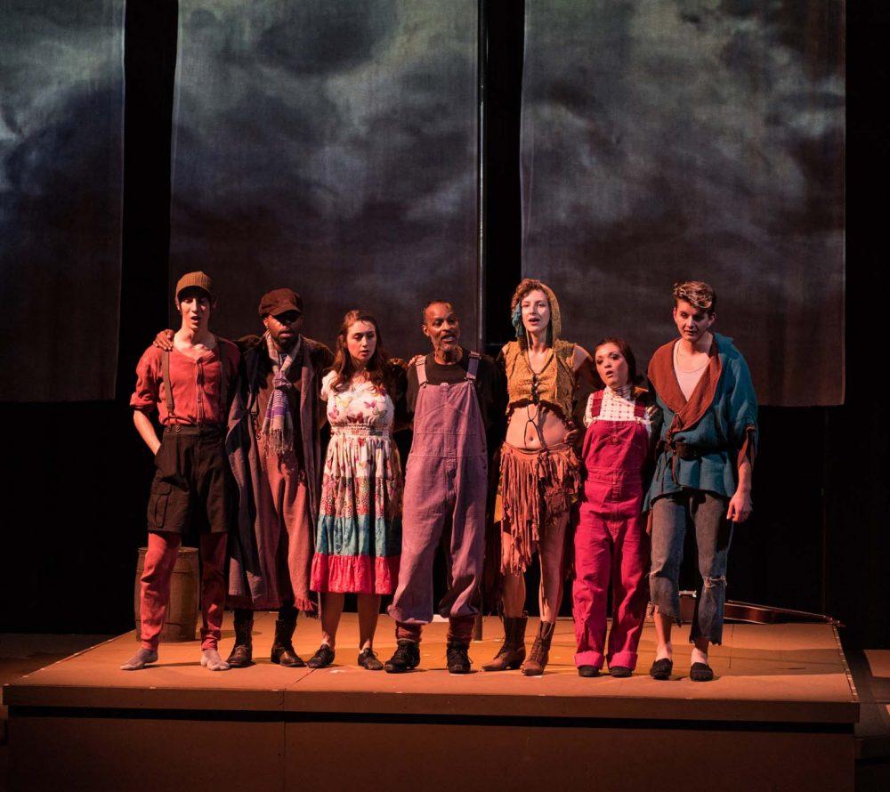 “The Shepherd’s Play” actors, Bailey Sagar, Kelvin Burt, Caramel Suchard, Sam Williams, Katya Novskaya, Rayana Wedge, and Daniel Dorofeyev. 
(photo courtesy of the ARC Theater Department)