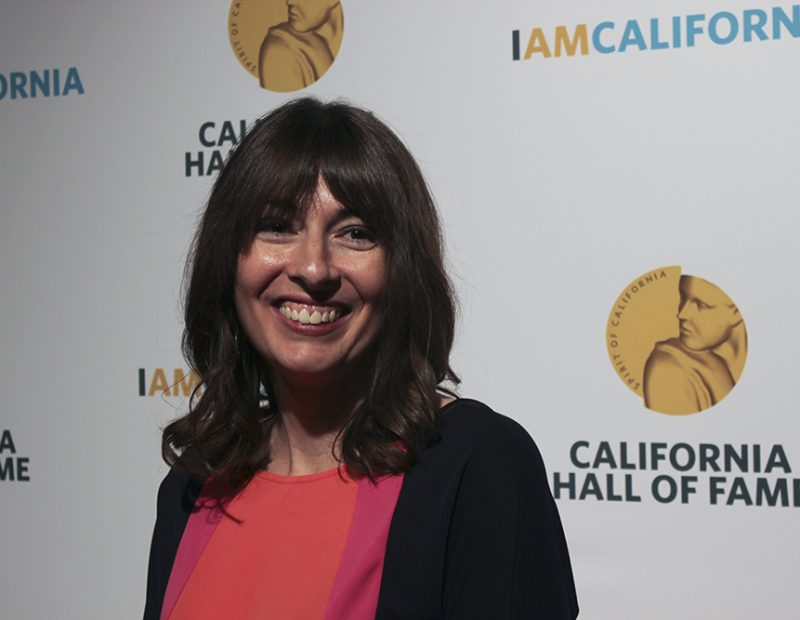 Rachel Smith, director of the Corita Art Center, on the red carpet at the 10th annual California Hall of Fame induction ceremony in Sacramento, Calif. on Nov. 30, 2016. Smith accepted Corita Kent’s induction award on her behalf. (Photo by Hannah Darden)