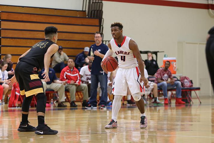 Sophomore guard Jermaine Henderson is guarded by Sacramento Citys Gabe Serna during a conference basketball game on Feb. 16, 2017 at ARC. ARC lost 95-74. (Photo by Cheyenne Drury)