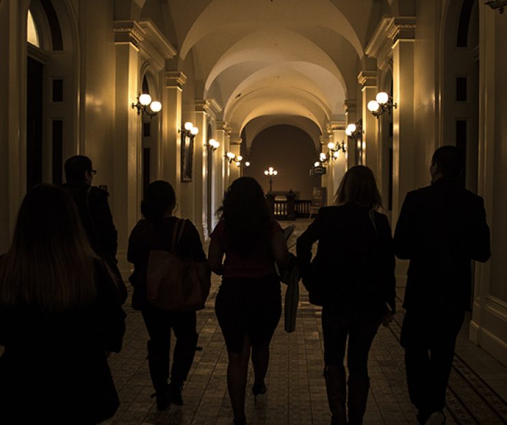 American River College’s student senators leave the California state capitol. (Photo by Luis Gael Jimenez)