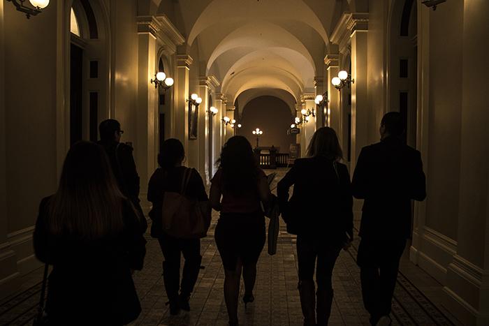 American River Colleges student senators leave the California state capitol. (Photo by Luis Gael Jimenez)