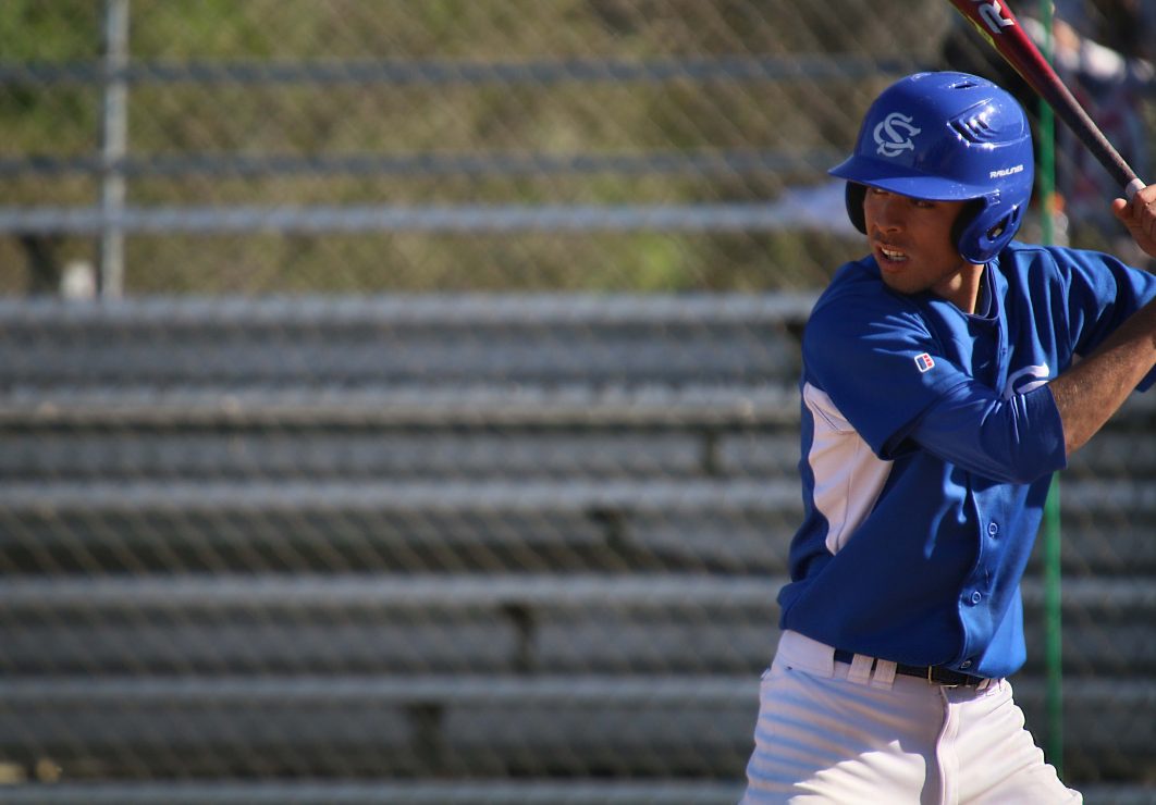 Solano College player is about to swing the bat.