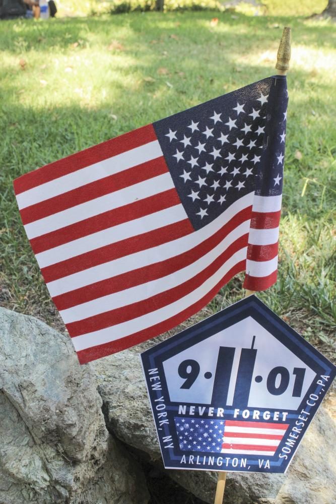 A tribute to those who lost their lives in the Sept. 11 terrorist attacks in 2001 sits on the campus of American River College on Sept. 11, 2017. 2,996 people lost their lives in the attacks and thousands more were injured making it the deadliest terrorist attack in recorded history. (Photo by Brienna Edwards)