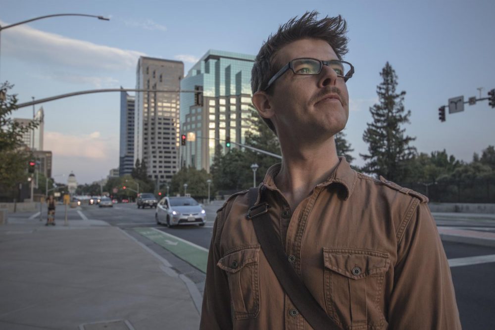 Journalist Dave Kempa stands near the Capitol Mall  in Sacramento, California on Sept. 7, 2017. Kempa is a winner of the Robert F. Kennedy Journalism Award and recently founded Voices: River City, a news website focused on keeping Sacramento weird, bright and talking, according to Kempa. (Photo by Luis Gael Jimenez)