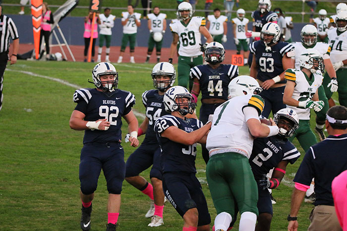 The American River College Beavers defeated the Feather River Golden Eagles 59-8 on October 28, 2017. (Photo by John Ennis)