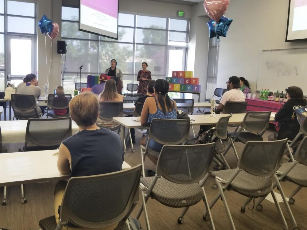 The ARC Pride Center offers snacks and activities to students at their Fall Kickoff held in Community Rooms 3 and 4 on Aug. 30, 2018. (Photo by Hannah Yates)
