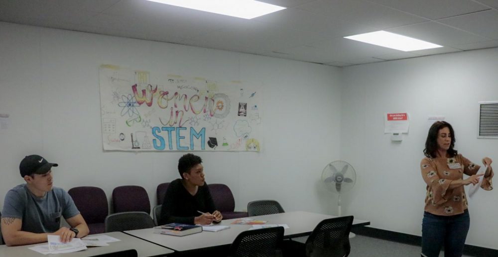 Students in the Women In STEM club during their 
bi-weekly meeting.