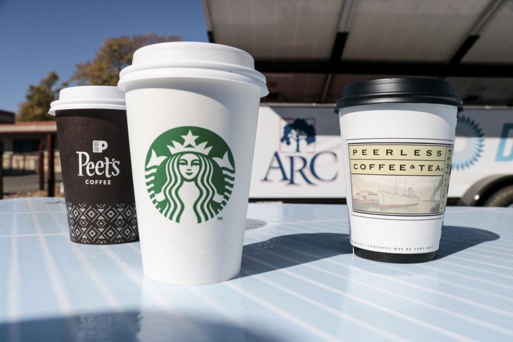 The Oak Cafe, Peet’s Coffee, and Starbucks are the three coffee shops at American River College and all have different strengths and weaknesses. (Photo illustration By Felix Oliveros) 