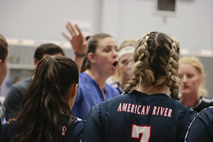 American River Volleyball -- pictured here at the quarterfinals of the CCCAA State Championship Tournament in November, 2018 -- closed out another successful season this year and will play their first post-season game on Nov. 26, 2019. (Photo by Jennah Booth)